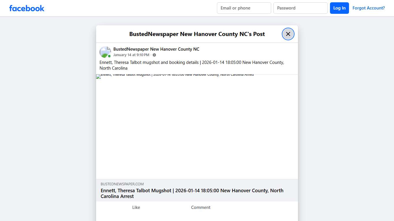 Ennett, Theresa... - BustedNewspaper New Hanover County NC Facebook